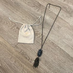 Kendra Scott Long Black Rayne Necklace with Tassel